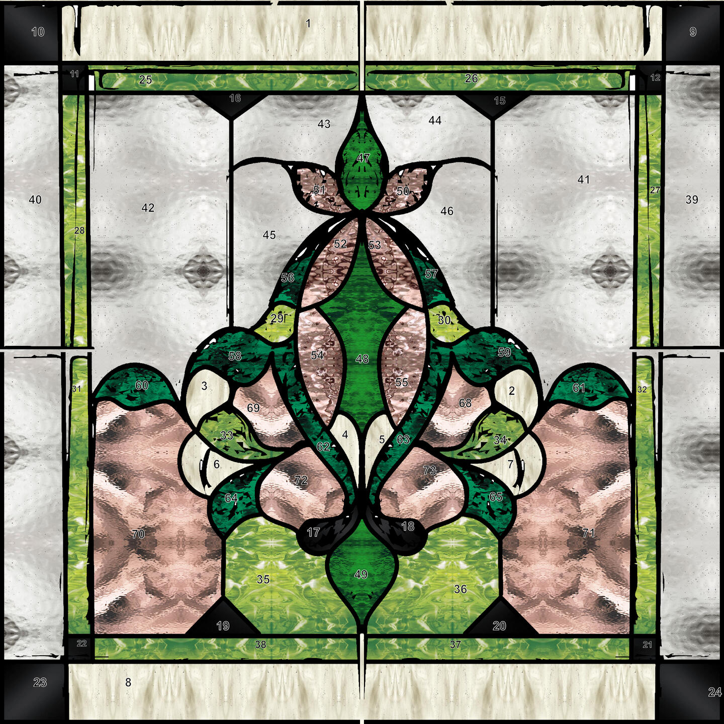 Historic Victorian stained glass design reproduction